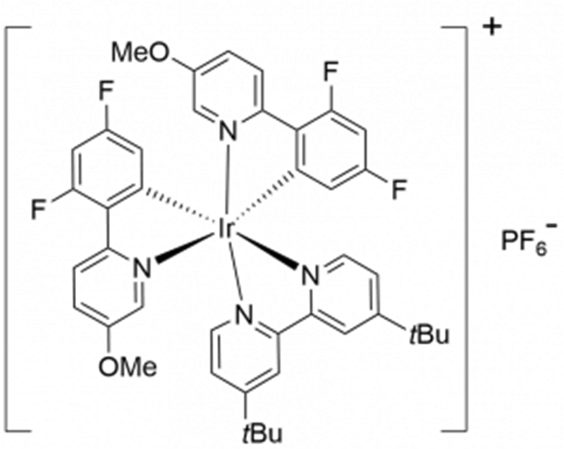 [Ir(dFOMeppy)2(5, 5 DCF)3Bpy)]PF6 CAS 编号：2307271-69-6
   