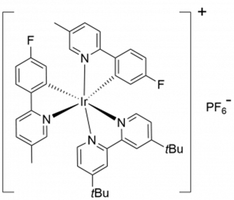 [Ir(PF(Me)ppy)2-(4,4′-dtbbpy)]PF6 CAS 编号：808142-88-3
   