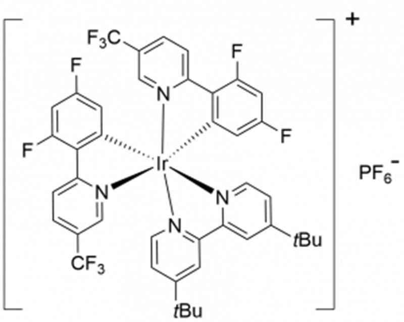 [Ir(dF(CF3)ppy)2(dtbpy)]PF6 CAS 编号：870987-63-6
   